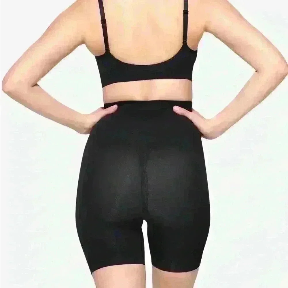 Skims Seamless Sculpt shape wear hight  waisted black shorts size 3XL
